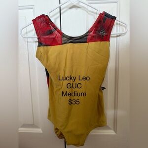 Lucky Leo Yellow and Red Leotard